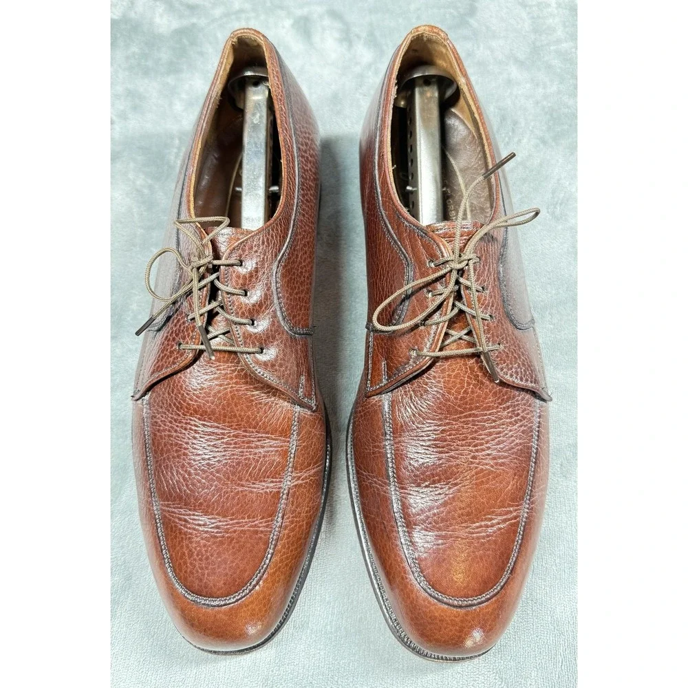 Vintage Florsheim Comfort Cushion Shoes Mens Size 10 C Brown Leather Derby Dress